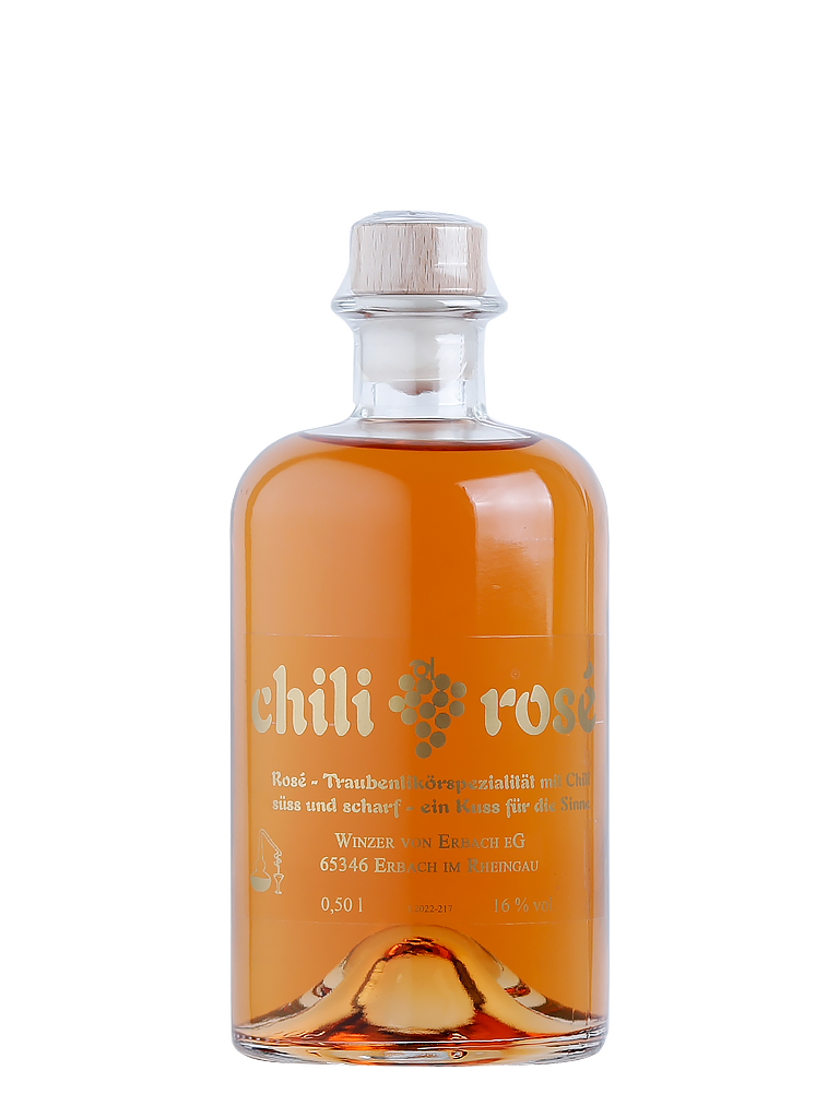 Flasche Chili Rosé Traubenlikör in lachsfarben rosa