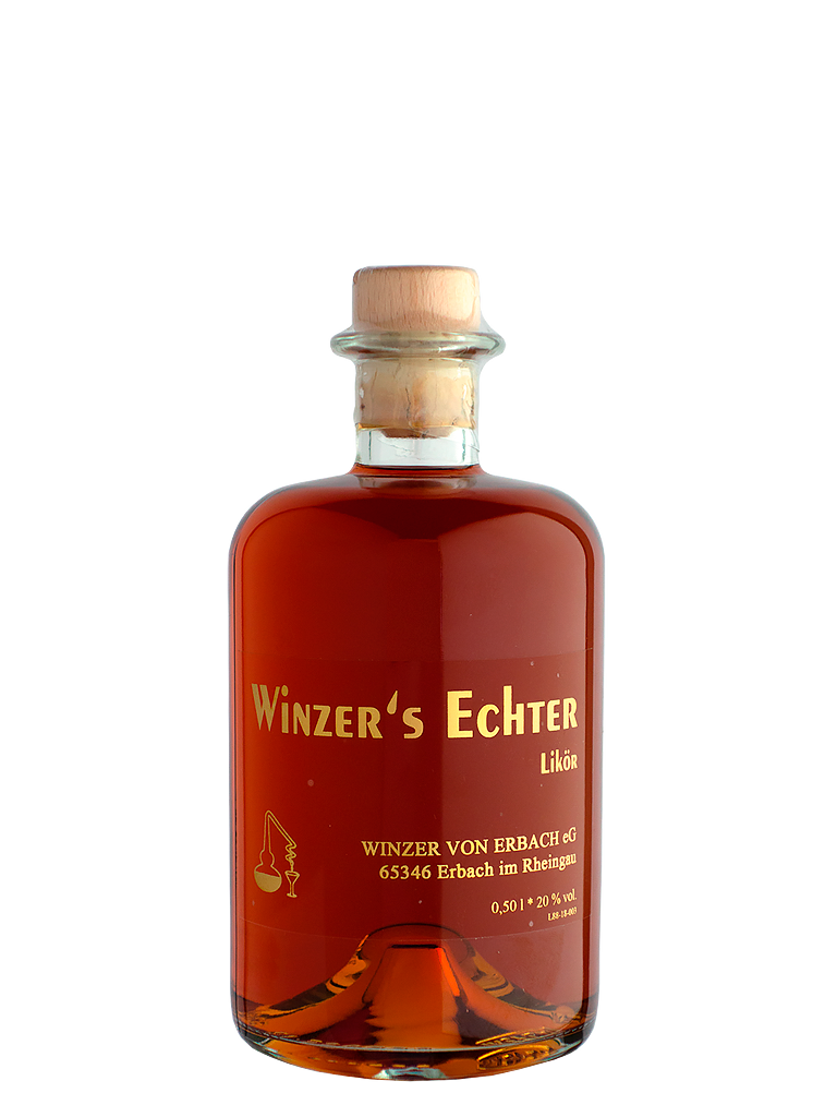 Flasche Winzers Echter Likör - Butter Scotch in karamellbrauner Farbe