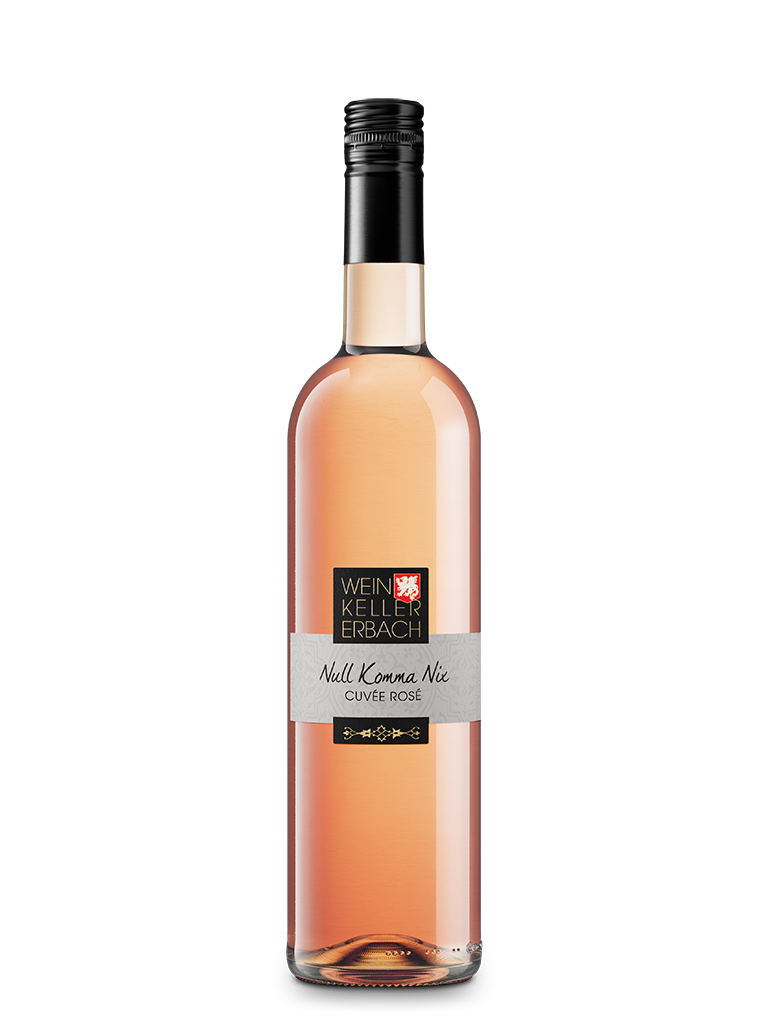 Flasche Null Komma Nix Merlot Rosé alkoholfrei vom Weinkeller Erbach