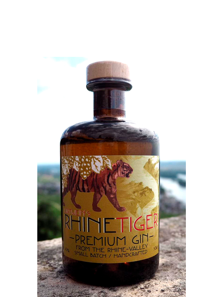 Flasche Rhine Tiger Premium Gin Regionaler Hessen-Gin