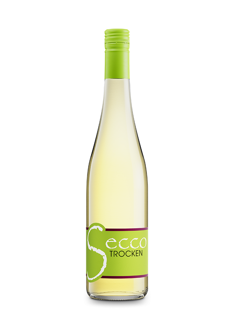Flasche Secco Weiß Perlwein mit Schraubverschluss Winzer von Erbach im Rheingau