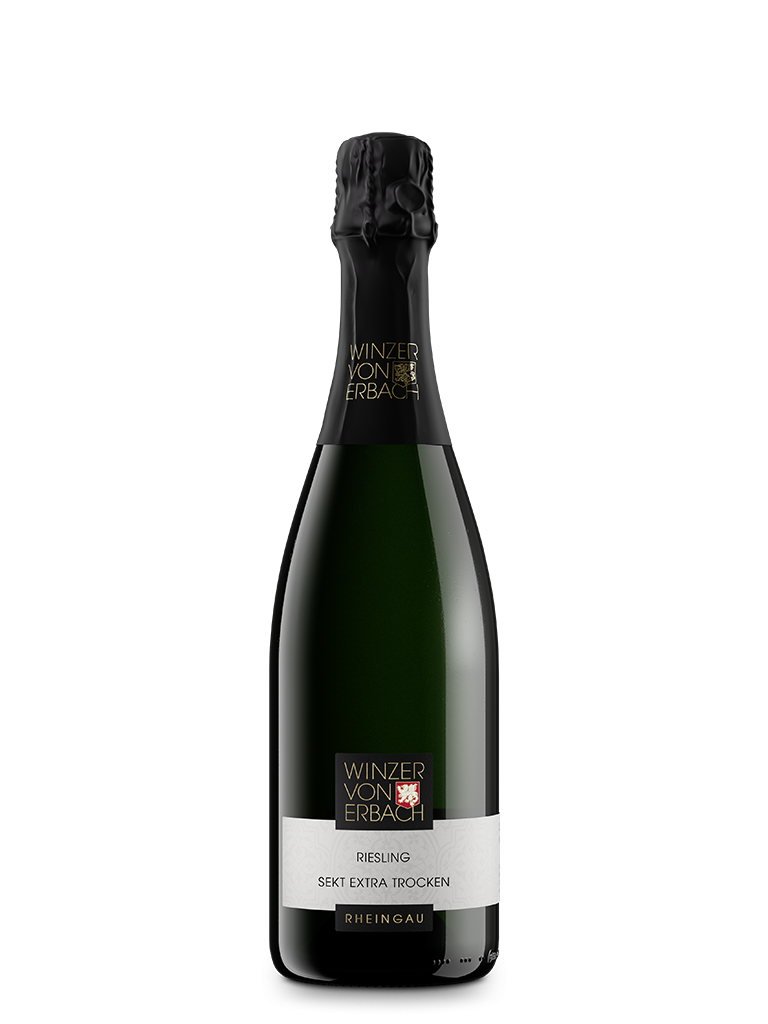 Flasche Riesling Sekt extra trocken Winzer von Erbach im Rheingau