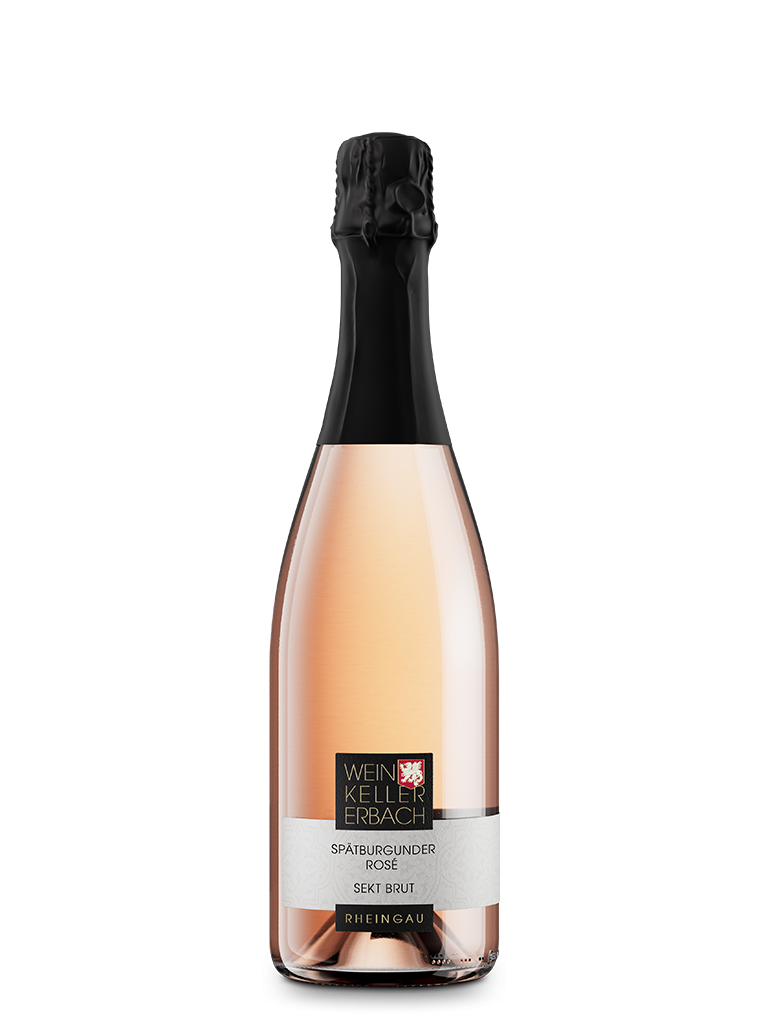 Flasche Spätburgunder Rosé Sekt brut aus Erbach im Rheingau