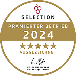 Empfehlungsbutton Genussmagazin Selection Prämierter Betrieb 2024 Winzer von Erbach
