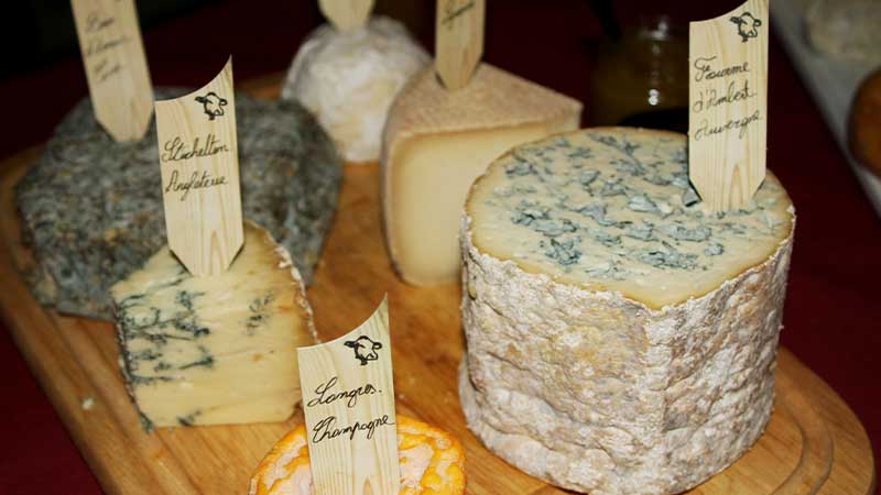 Viele Käsesorten bei Schlenderweinprobe zu Thema Käse und Wein bei der Winzer von Erbach eG